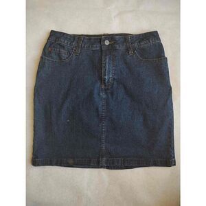 Lee Riders Women's Size 10 Denim Dark Wash Blue A Line Midrise Mini Skirt